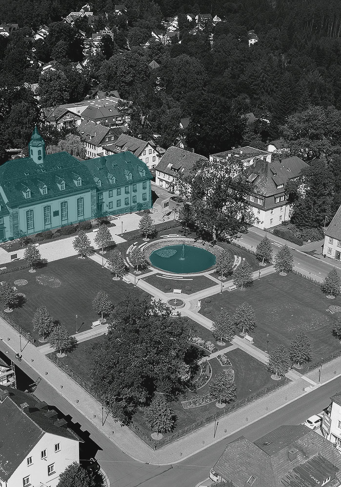 Obenansicht von Koenigsfelder Zinzendorfplatz
